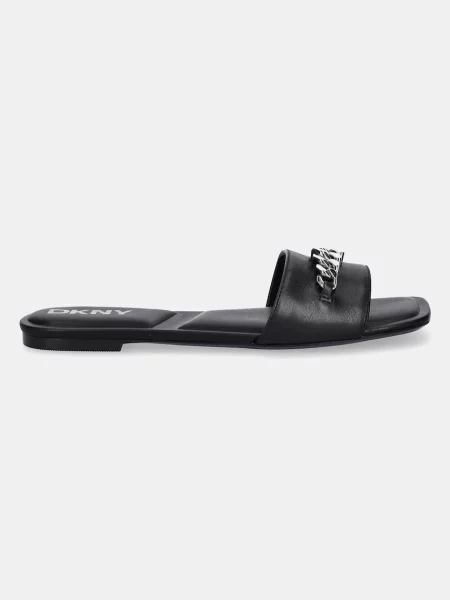 Шкіряні шльопанці Dkny Dania чорний