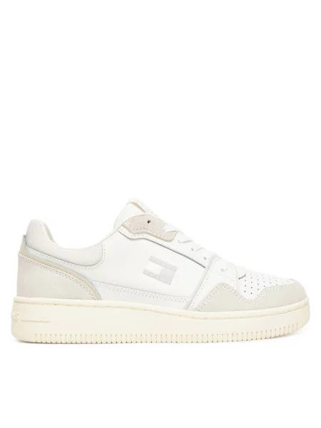 Tommy Jeans Sneakersy Tjw Retro Basket Sneaker Écru
