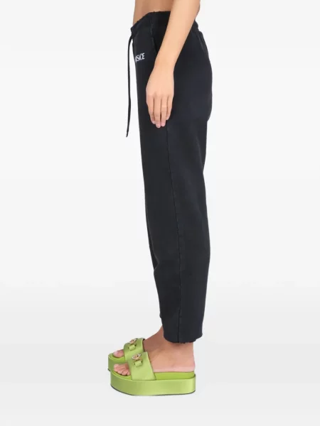 Pantaloni Versace alergare cu autograf negru