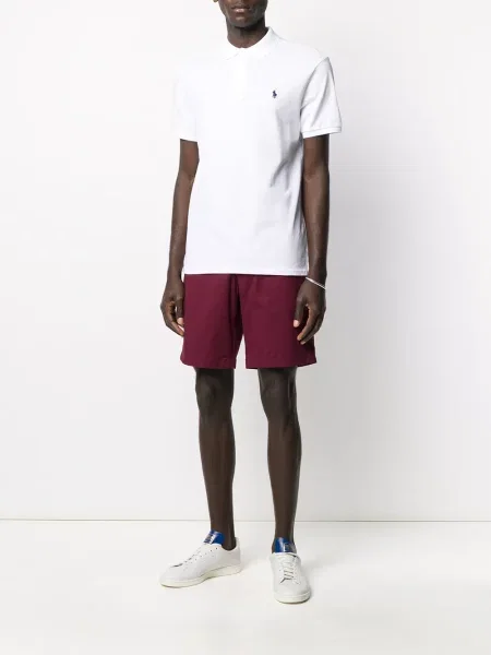 Haftowane skarpety Polo Ralph Lauren z dżerseju czerwone