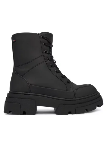 Tommy Hilfiger Gležnjarji Tommytech Water Repellent Laceup črna