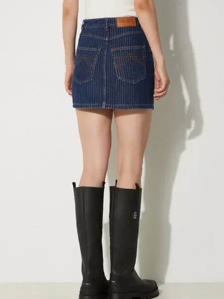 Kenzo spódnica jeansowa Mini Skirt Stripped Jacquard mini ołówkowa niebieski