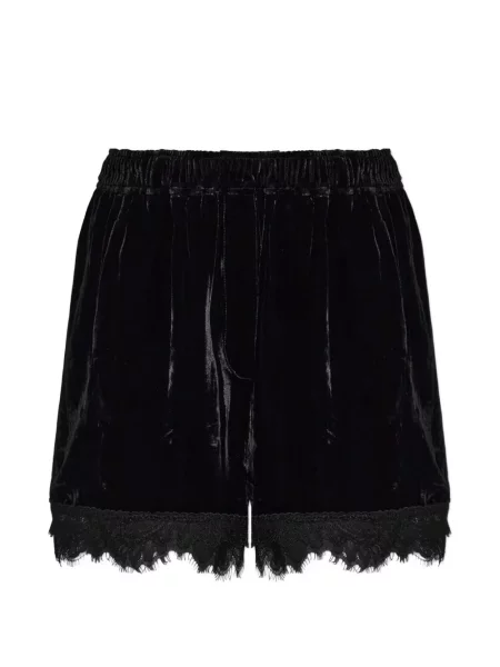 Pantaloni scurți Ganni de catifea negru