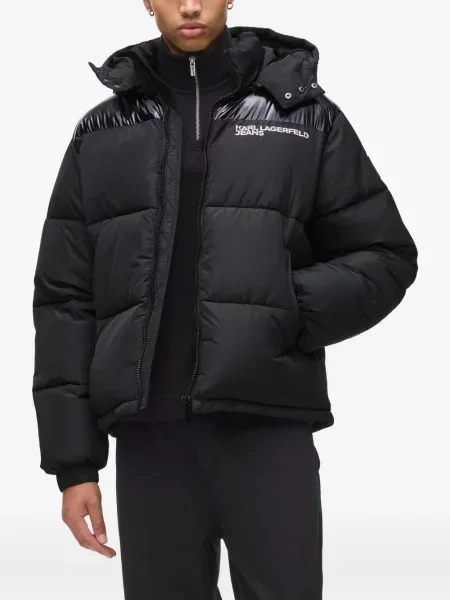 Geacă de blugi Karl Lagerfeld Jeans cu imagine negru