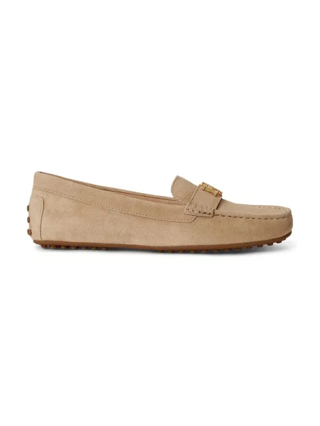 Lauren Ralph Lauren mocasini pentru femei din piele întoarsă Barnsbury bej