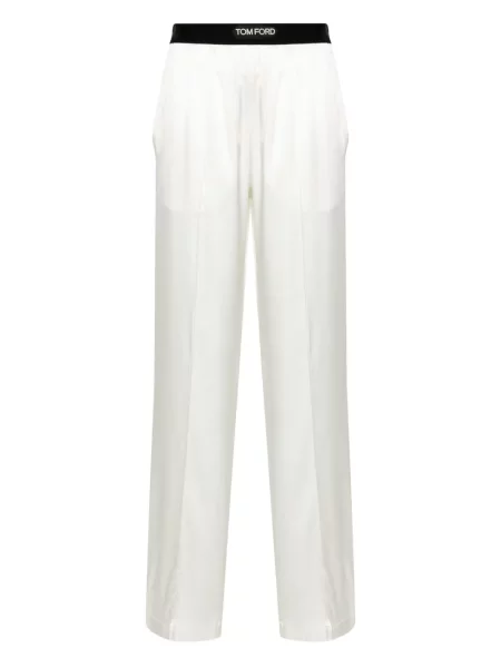 Pantaloni Tom Ford de catifea alb