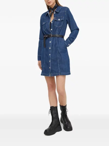 Curea Levi's® cu broderie cu cataramă cu dungi albastru