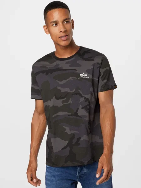 ALPHA INDUSTRIES Tričko / tmavosivá / grafitová / antracitová biela