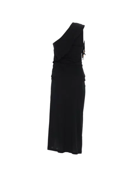 Rochie midi Isabel Marant cu volane cu un umăr gol negru