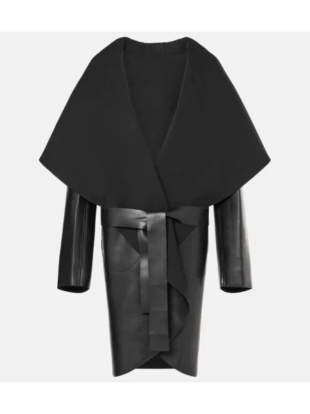 Palton Norma Kamali din piele negru