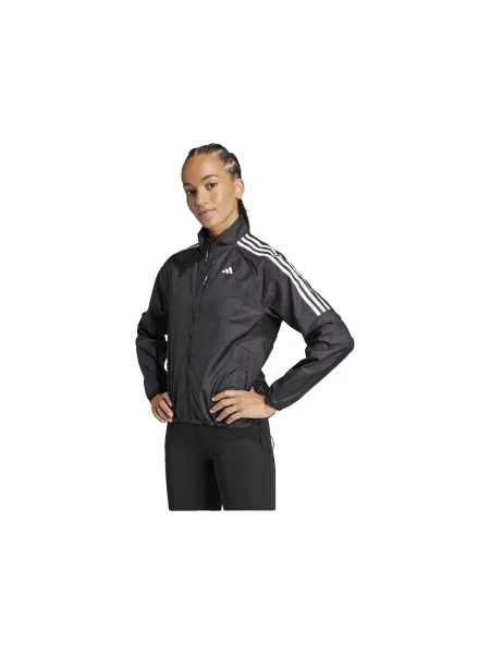 Pruhovaná bežecká bunda Adidas čierna