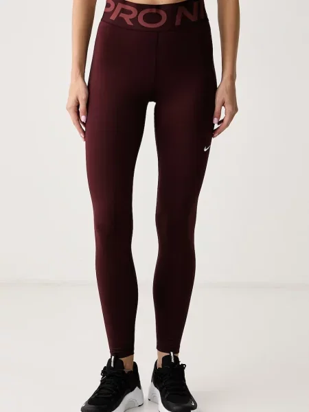 Nike spodnie treningowe Pro Sculpt brązowe