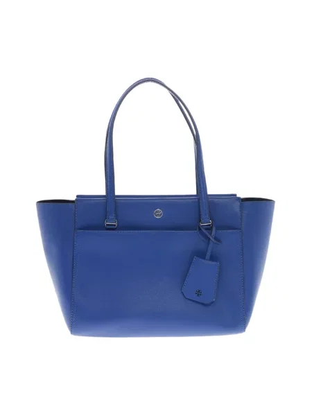 Shopperka Tory Burch z logo niebieska