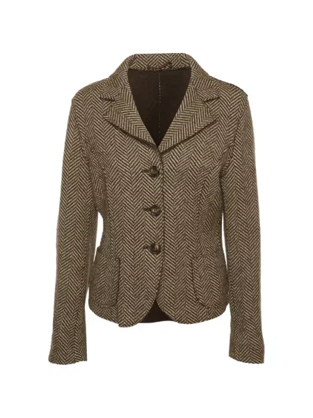 Sacou Weekend Max Mara tricotate cu model herringbone maro
