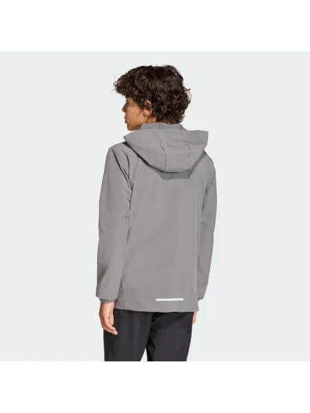 KURTKA ADIDAS BOYS HOODED TECH WOVEN szara