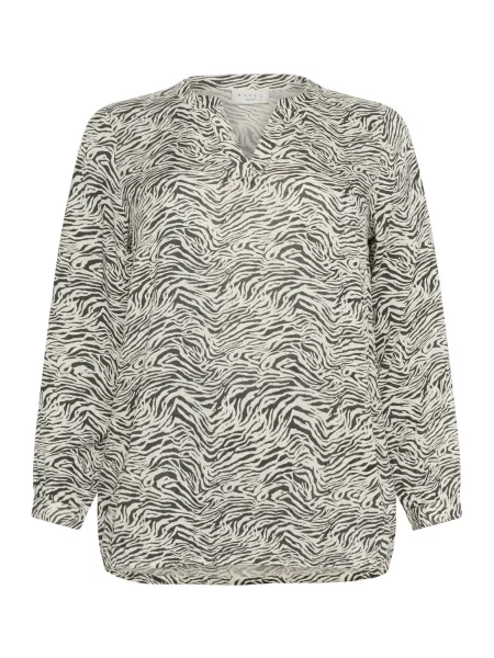 KAFFE CURVE Bluză KCDiana negru / lână alb