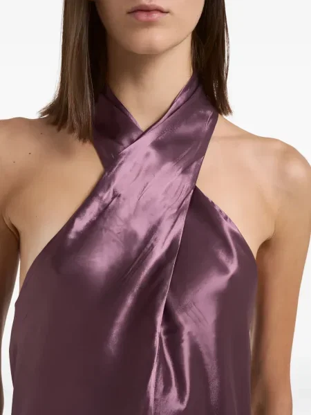 Top The Andamane cu gât halter violet