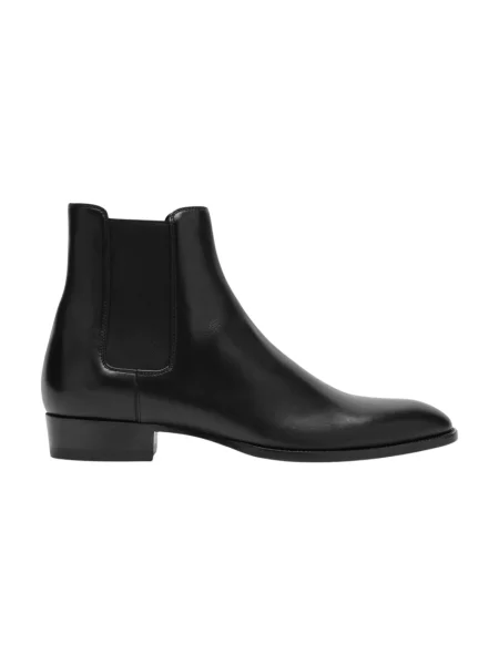 Sztyblety Saint Laurent skórzane czarne
