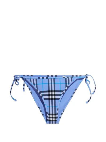 Bikini Burberry w kratę wiązane niebieskie