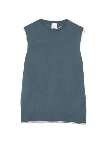 Pulover Eleventy fără mâneci verde