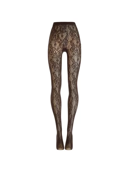 Dresuri Wolford cu model floral plasă maro