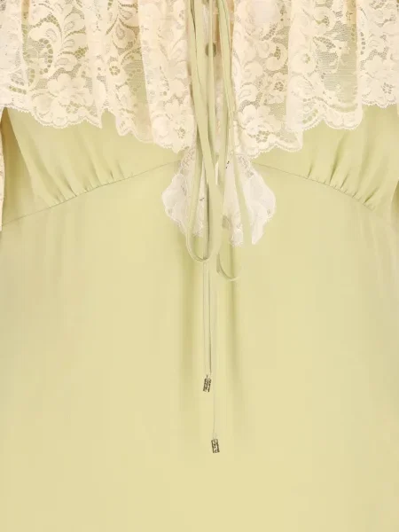 Rochie maxi Chloé de mătase verde