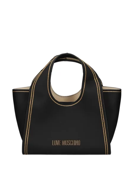 Geantă de mână Love Moschino cu autograf negru