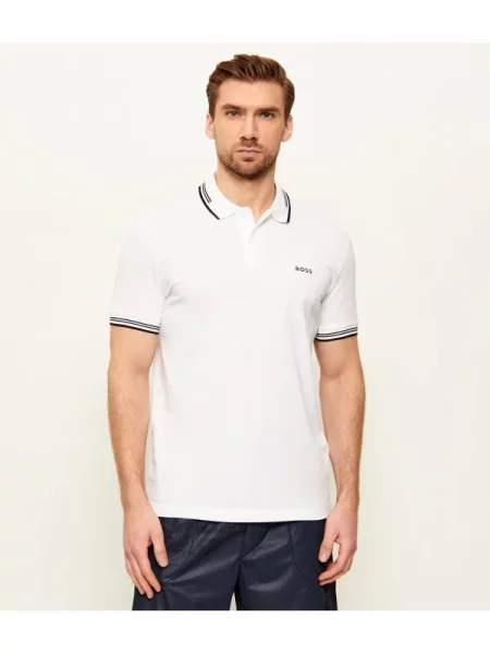 BOSS GREEN Polo Paul | stretch alb