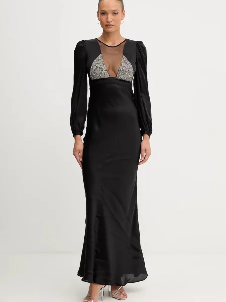Twinset sukienka maxi rozkloszowana czarny