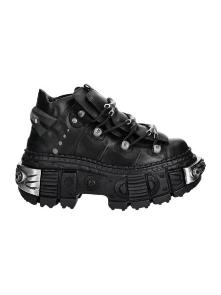 Botki New Rock skórzane czarne
