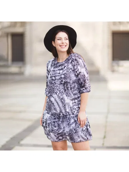 Obleka obleka Resti s potiskom črna