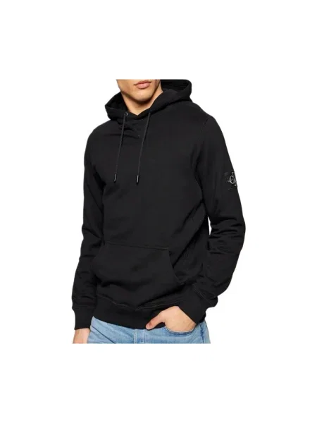 Mikina s kapucňou Calvin Klein Jeans s kapucňou čierna