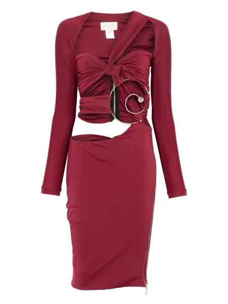 Rochie midi Mitiliane Couture până la genunchi de costum roșu