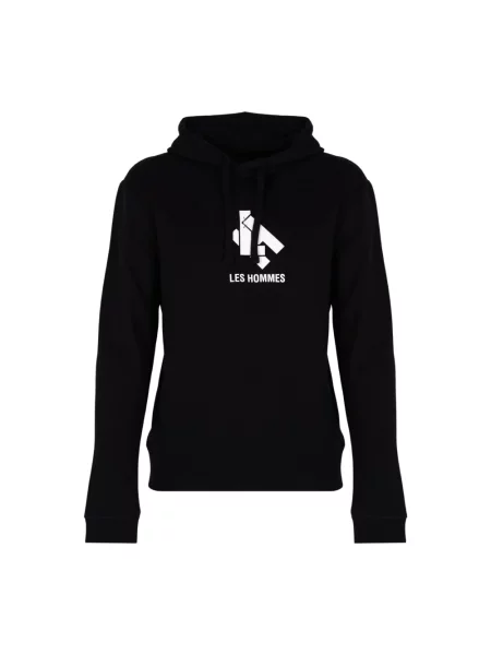 Bluza z kapturem Les Hommes z kapturem czarna