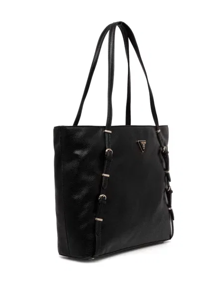 Geantă shopper Guess cu autograf negru