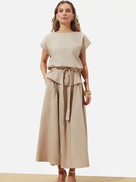 Блуза Seventeen льон/віскоза бежевий