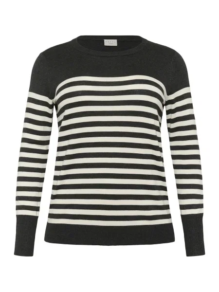 KAFFE CURVE Pulover Lizzy gri metalic alb