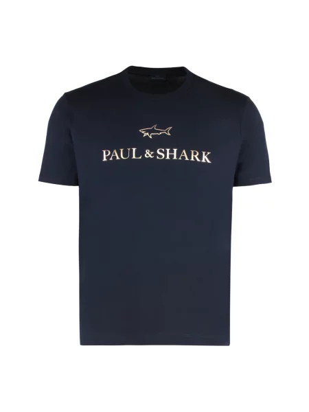Koszulka Paul & Shark z nadrukiem niebieska