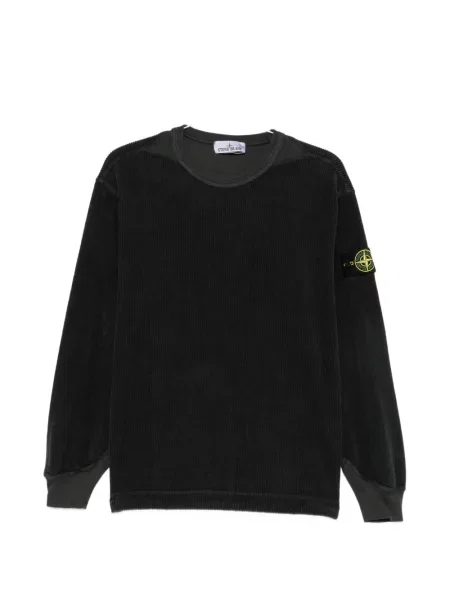 Pulover Stone Island de catifea cord cu strasuri gri