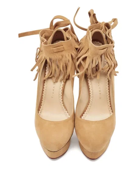 Pantofi cu toc Charlotte Olympia din piele de căprioară