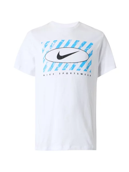 Nike Sportswear Tricou azuriu / negru alb