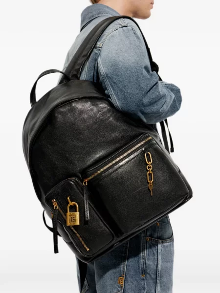 Rucsac Balmain din piele negru