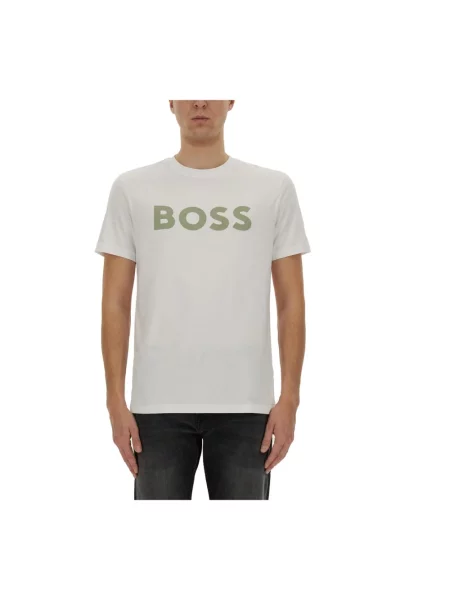 Koszulka Boss z nadrukiem biała