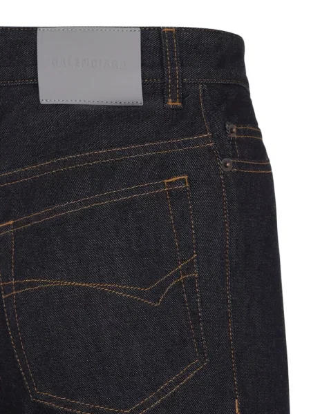 Blugi Balenciaga cu talie înaltă albastru