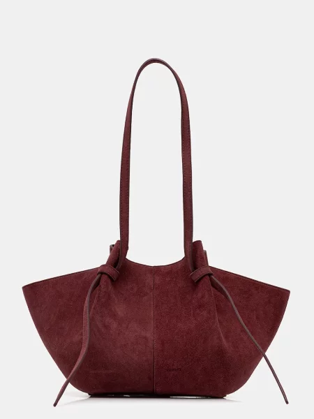 Yuzefi geanta de mana din piele intoarsa MOCHI bordo