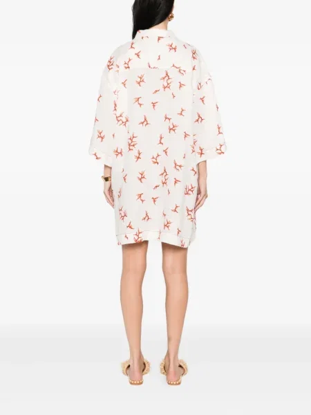 Rochie mini Fendi cu imagine de costum alb