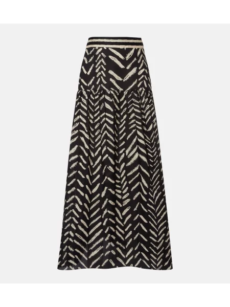 Fusta maxi Johanna Ortiz cu imagine negru