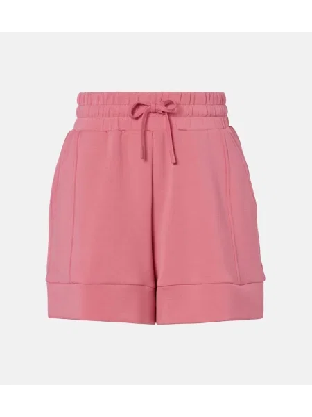Pantaloni scurți Varley cu talie înaltă din jerseu roz