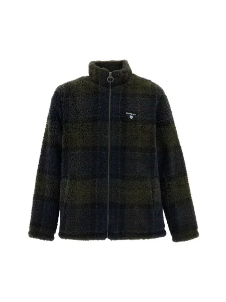 Bluza polarowa Barbour w kratę szara