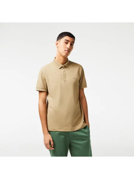Lacoste Koszulka Polo Paris O Regularnym Kroju Ze Stretchem Z Bawełny Piqué beżowa